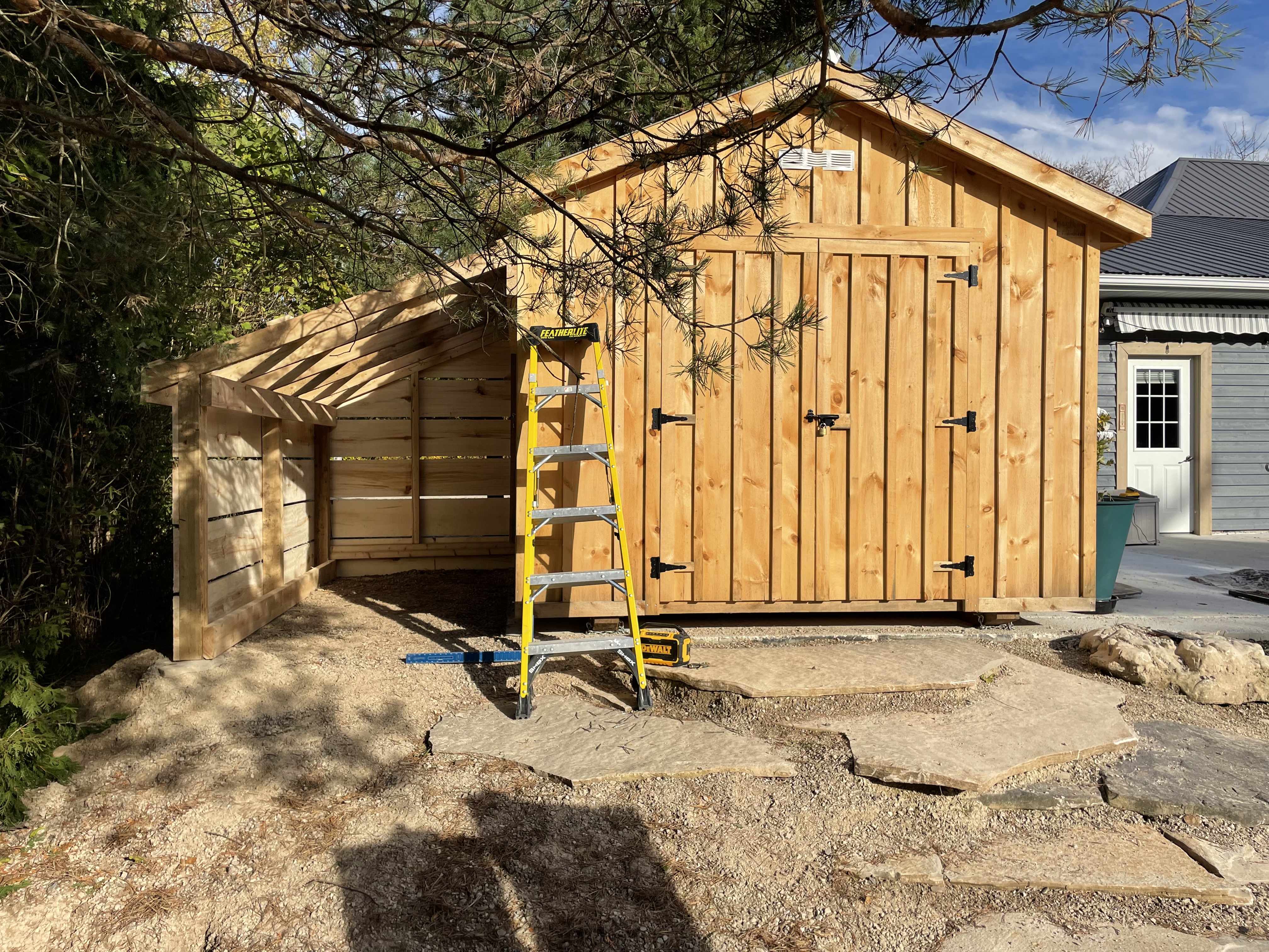 Cedar shed and covered storage structure